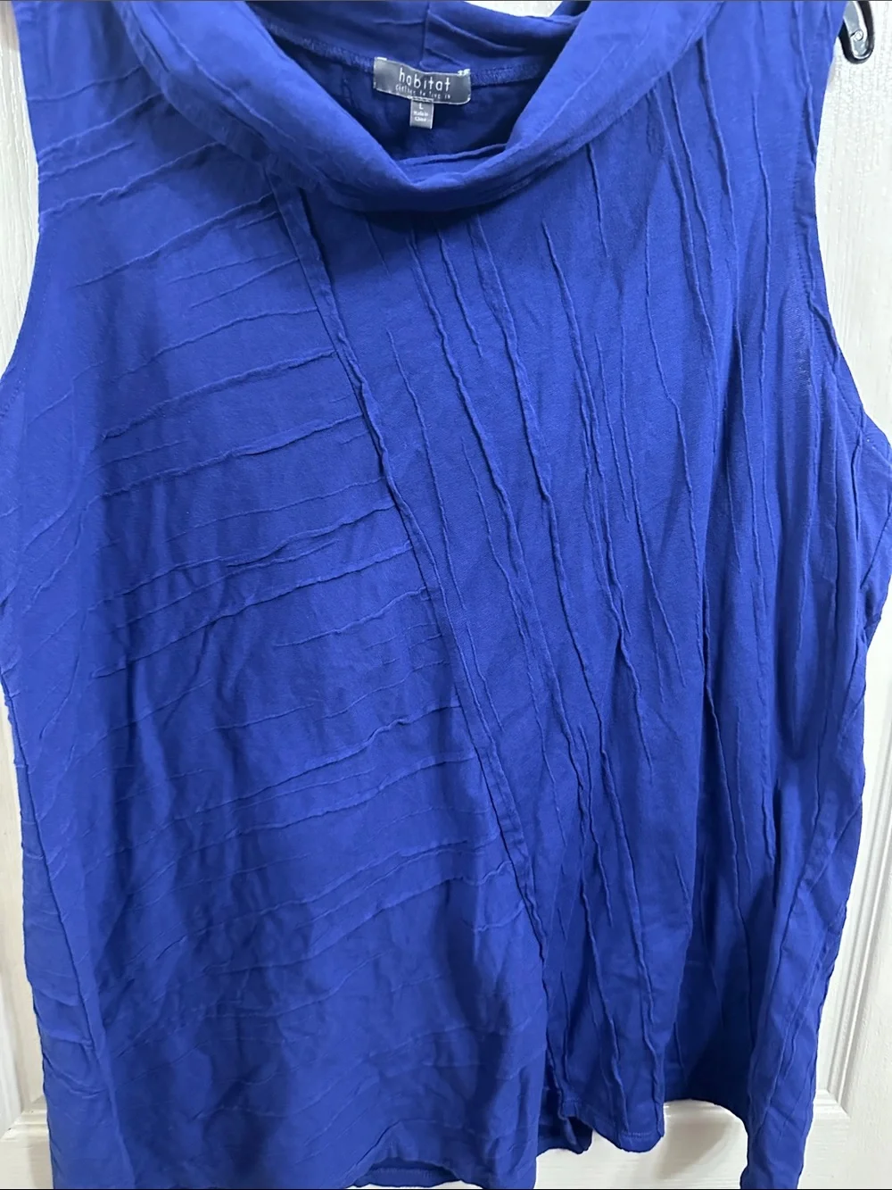Habitat Sleeveless Pleated Cowl Neck Tank in Royal Blue